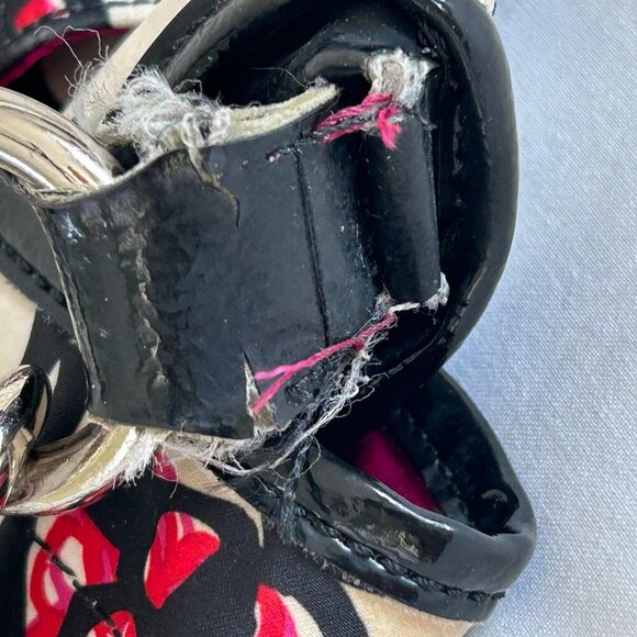 COACH Kyra Graffiti Daisy Floral Crossbody Shoulder Back Pink Lining White Black - Picture 16 of 16